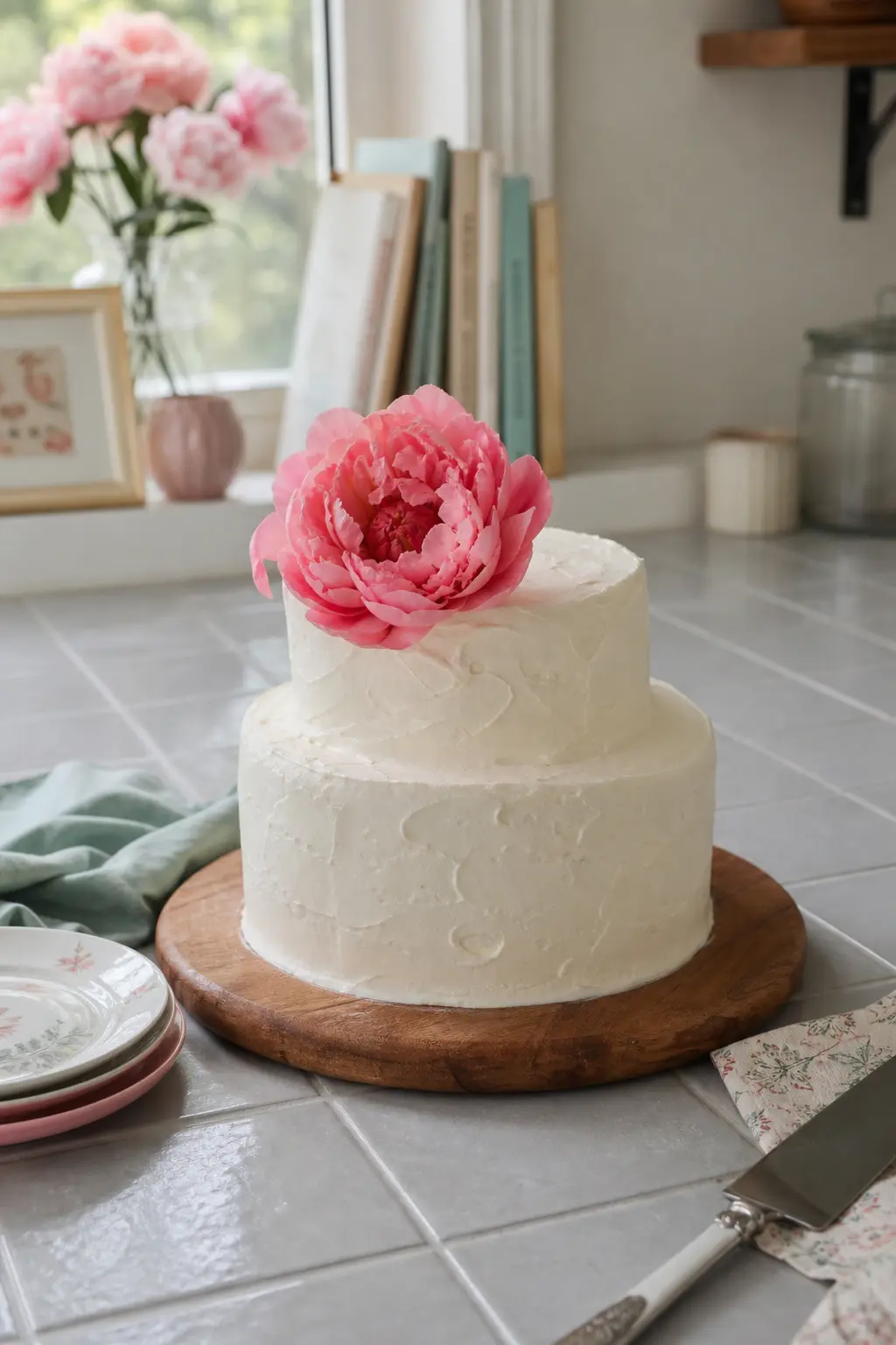 Single Edible Flower Cake