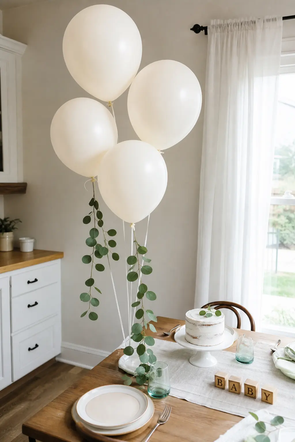 Balloons Threaded with Greenery