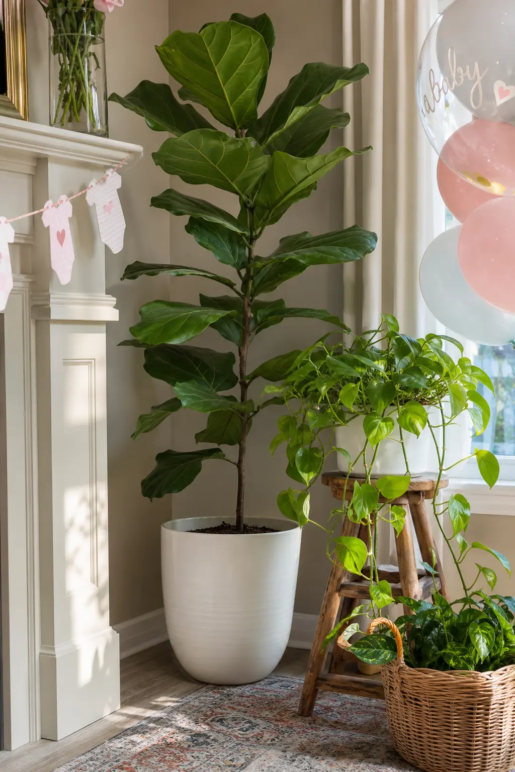 Existing House Plants Incorporated into the Decor