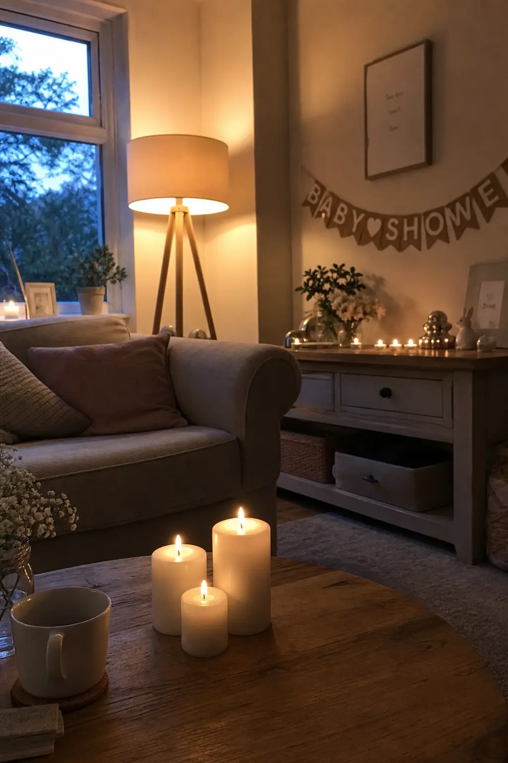 Existing Lighting with Candles Added