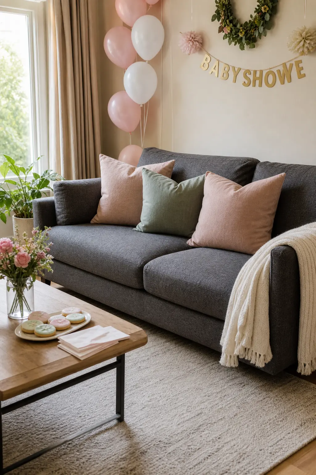 The Sofa Left as Seating, Styled with Cushions