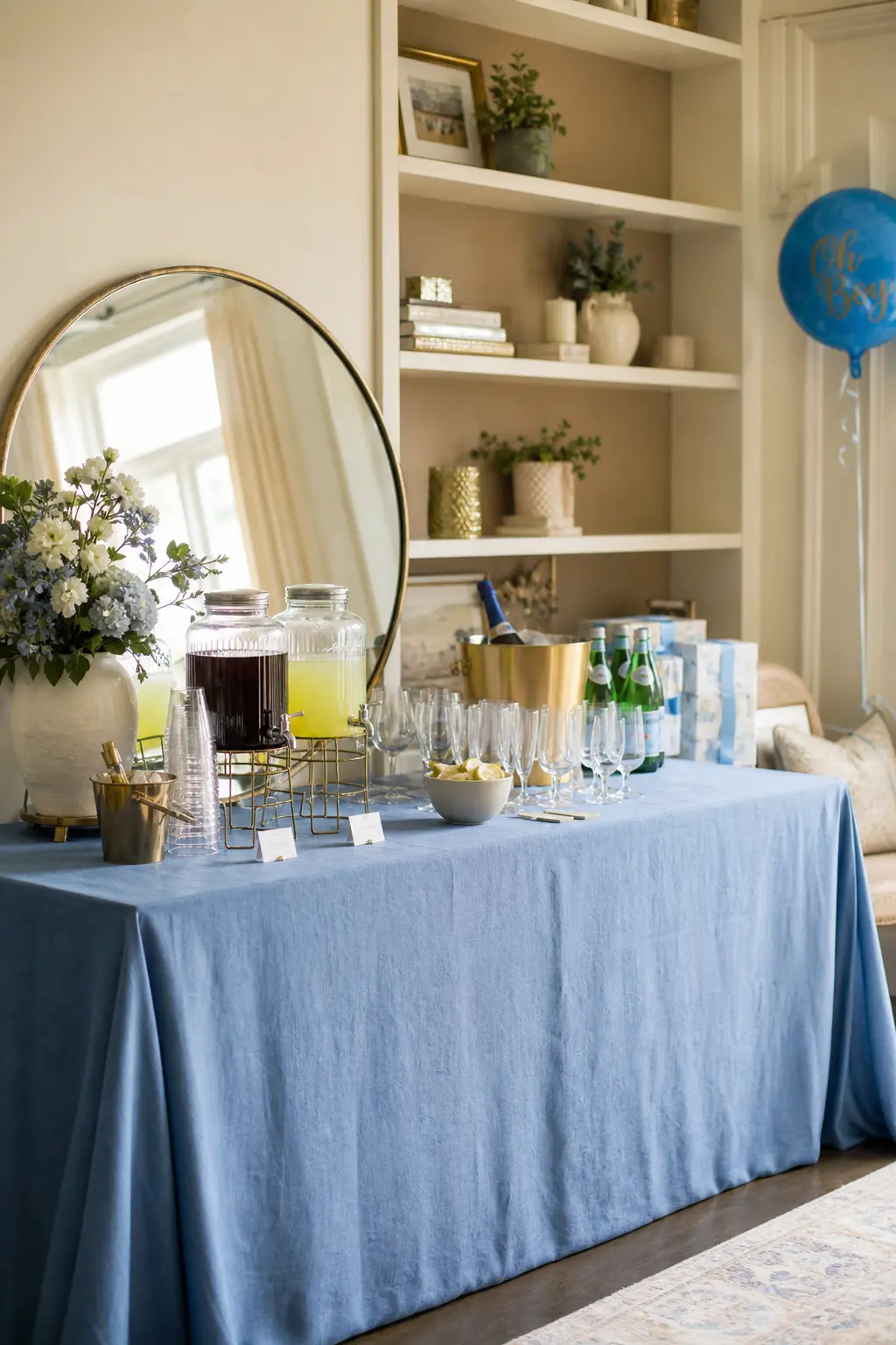 Blue and Cream With Brass Details