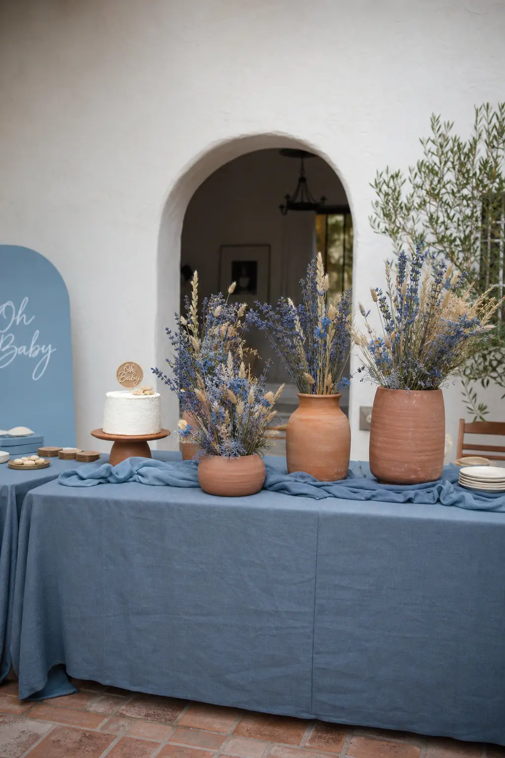 Dusty Blue With Terracotta Accents