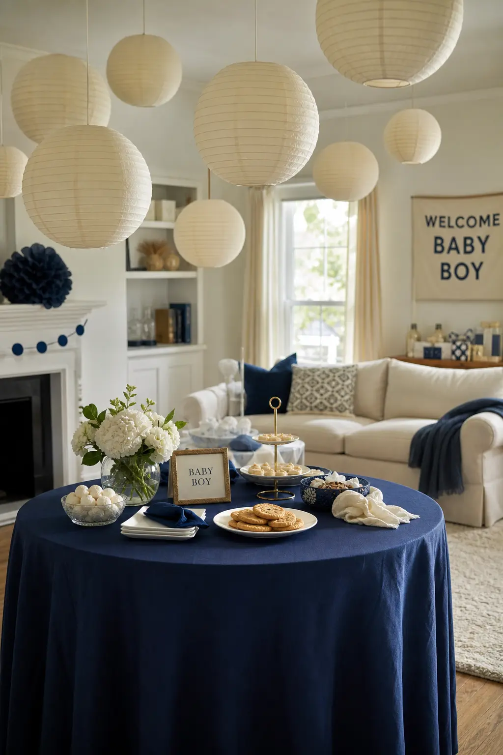 Navy and Cream
