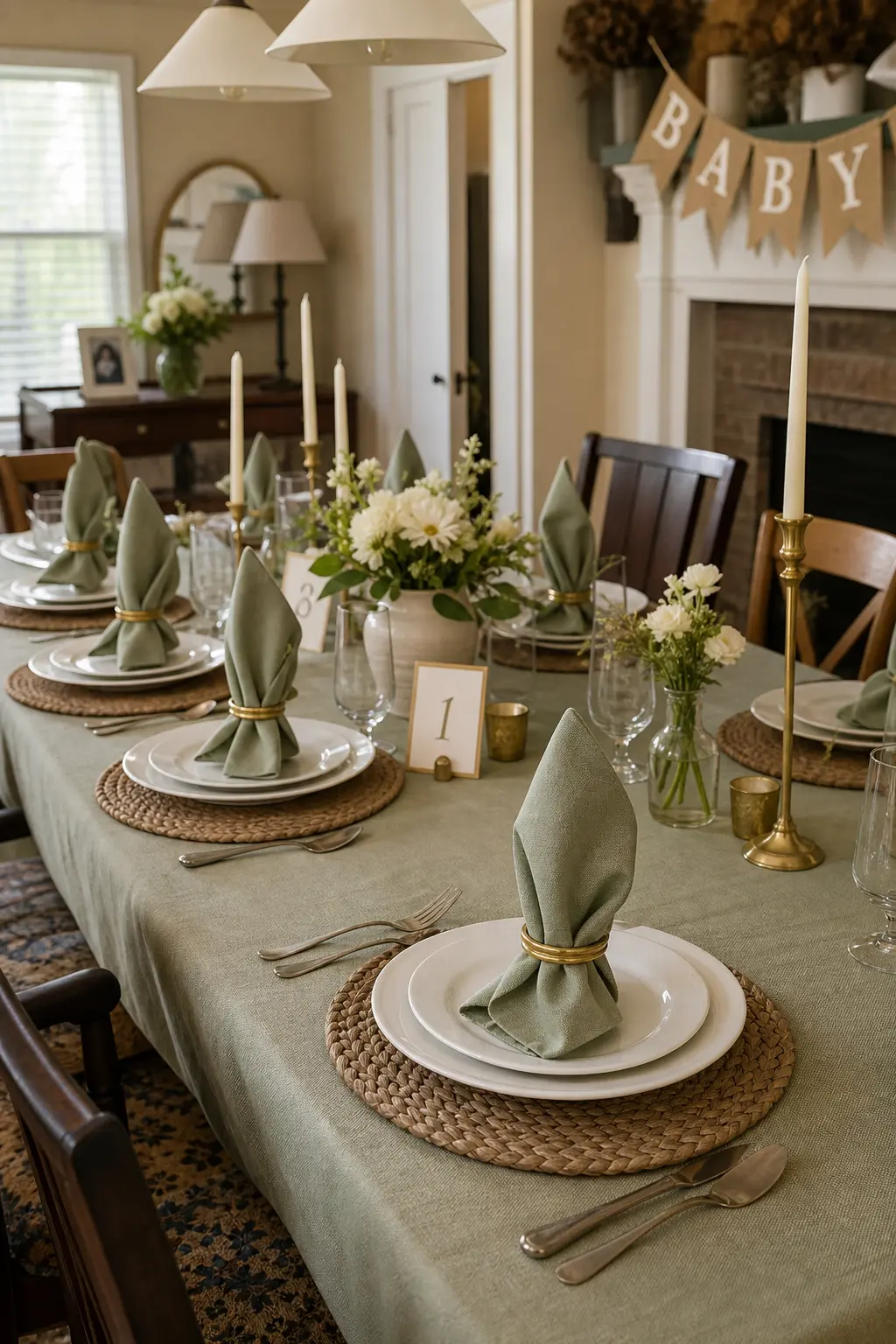A Folded Napkin Standing at the Setting