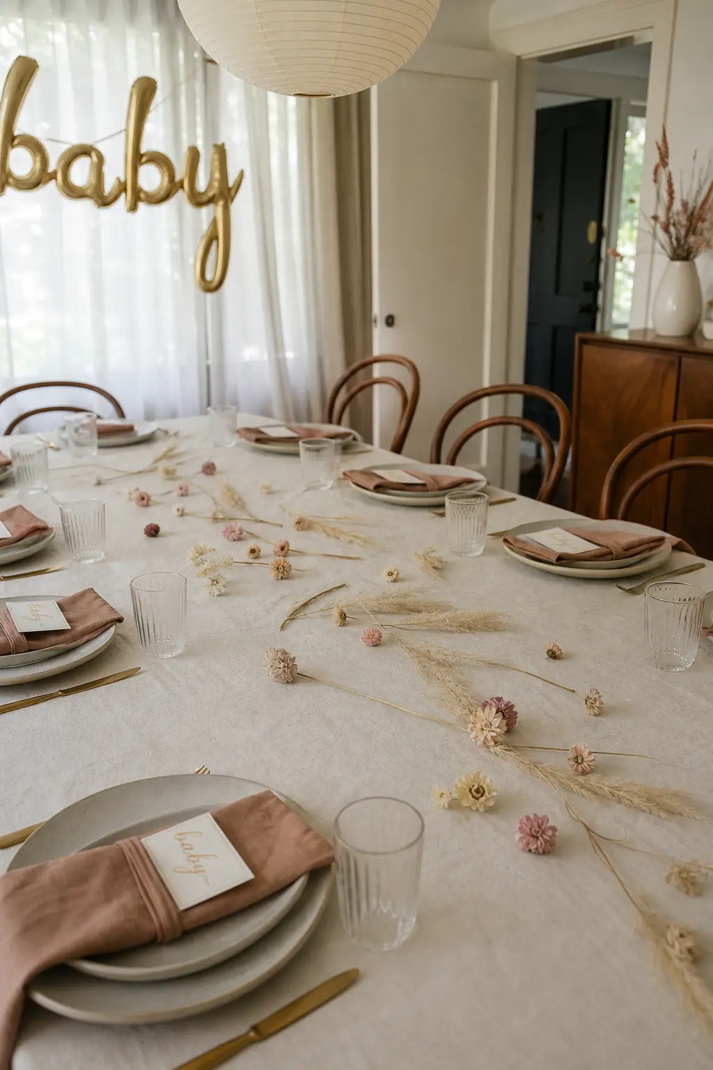 A Scatter of Dried Florals, No Runner Beneath