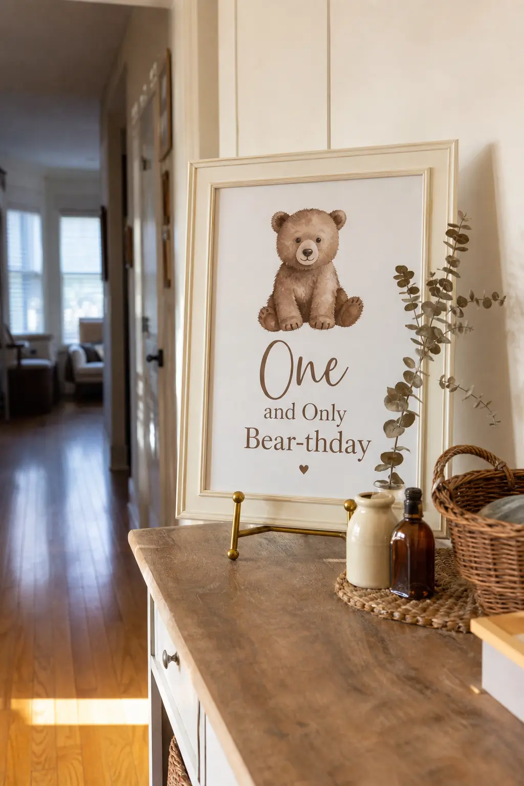 'One and Only Bear-thday' Entrance Sign