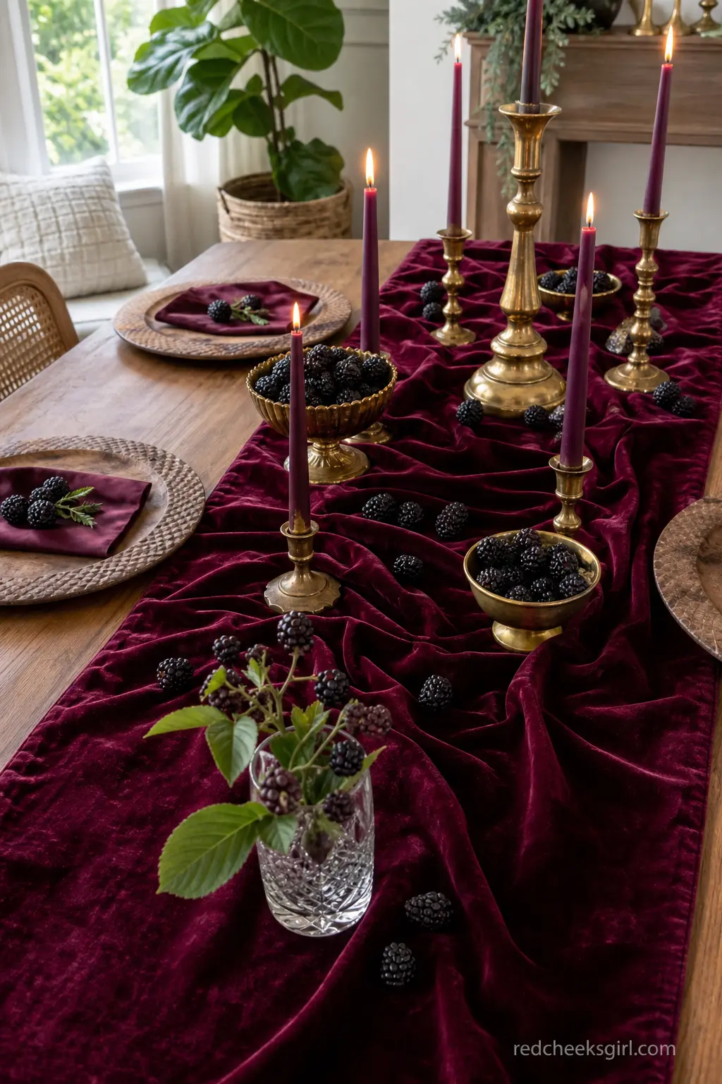 Wild Berry Jewel Table Runner — Swap red and pink for plum, blackberry and gold when the shower leans into evening. Berry sweet baby shower theme