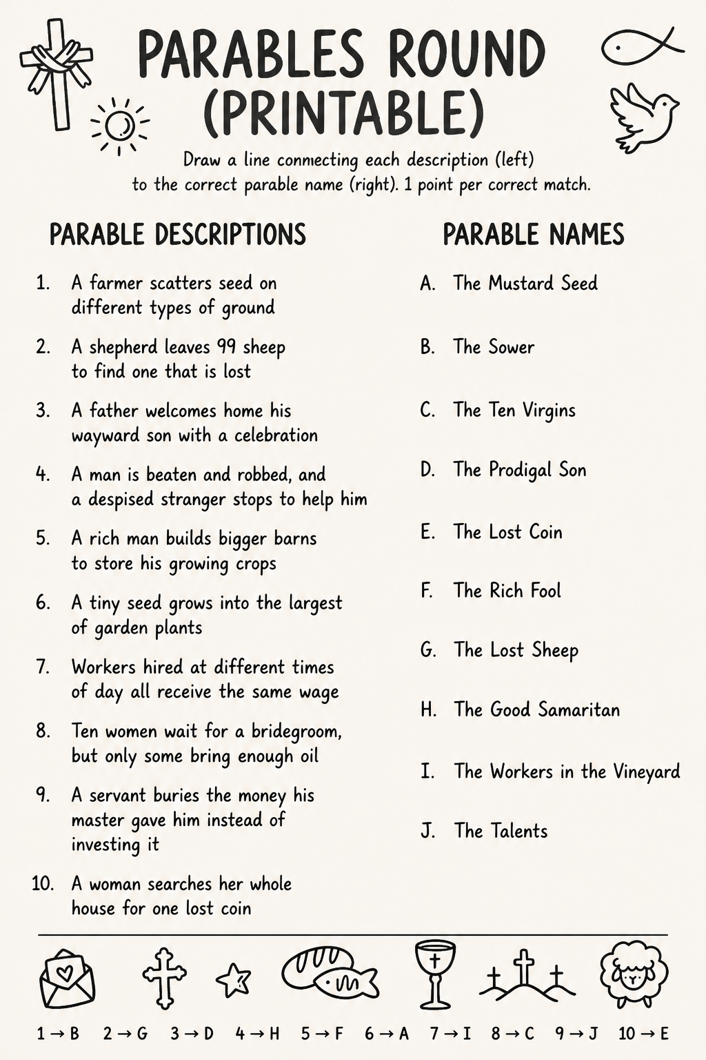 Parables Round (Printable) printable
