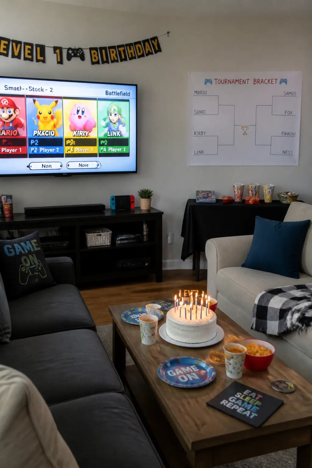 Gaming Tournament With a Printed Bracket