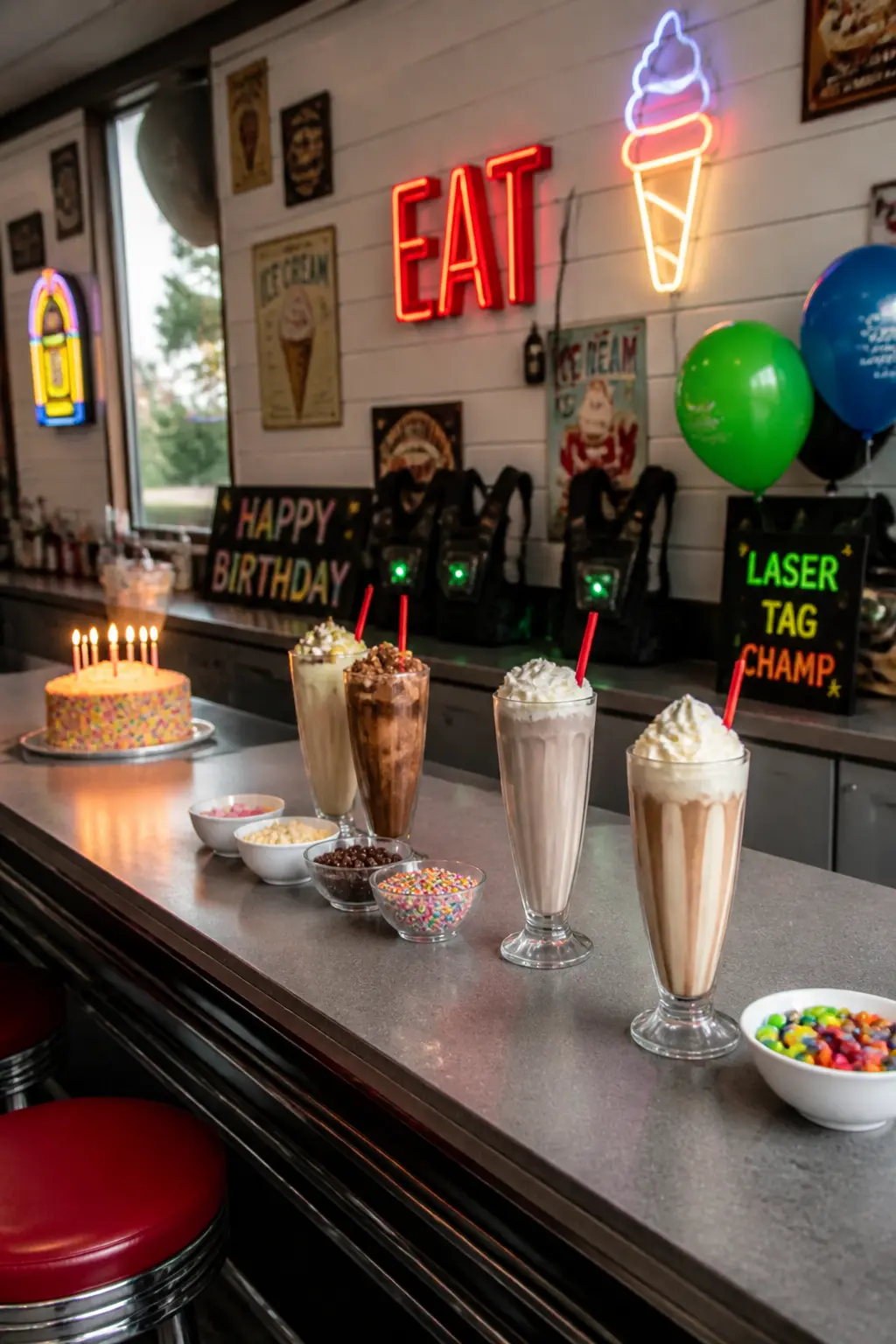 Laser Tag Then Milkshakes