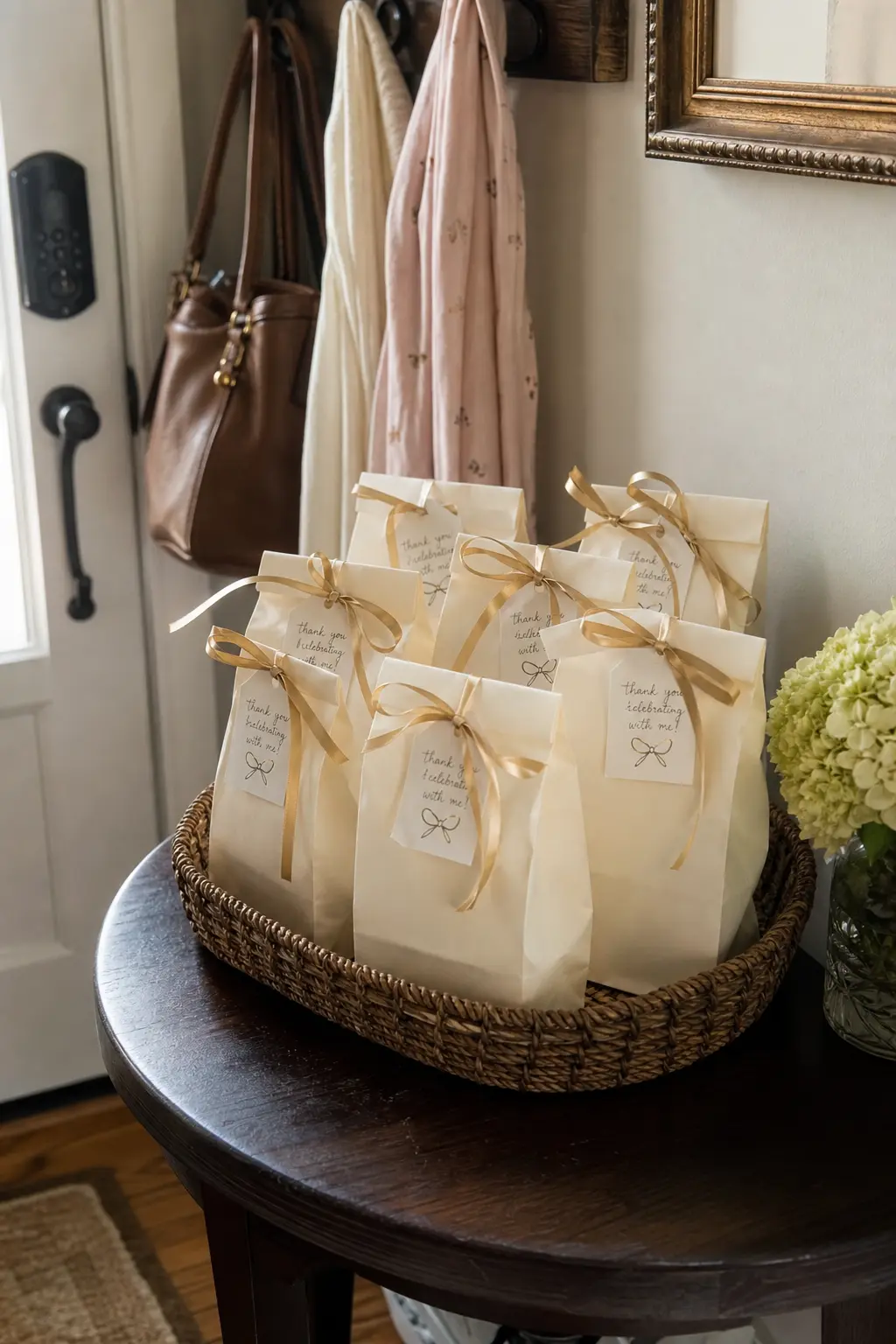 Bow-Themed Favor Tag Tied With Real Ribbon