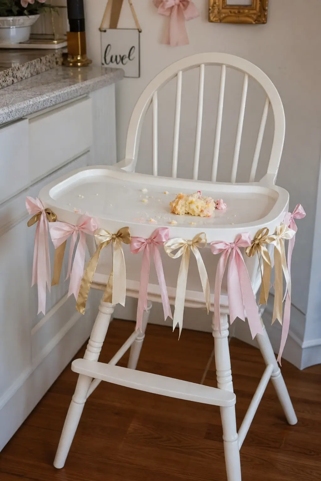 Bow-Themed Highchair Banner From Real Ribbon