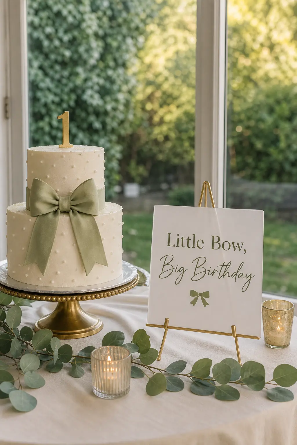 "Little Bow, Big Birthday" Sign