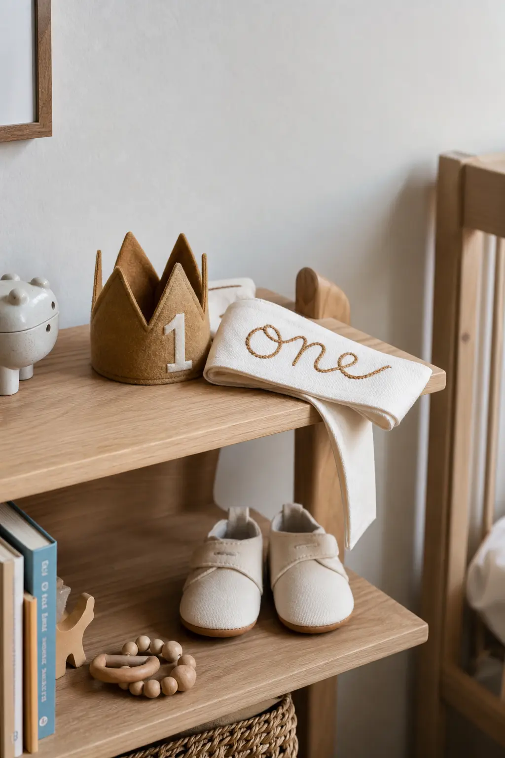 A First Birthday Sash or Crown Chosen in a Fabric That Photographs Well