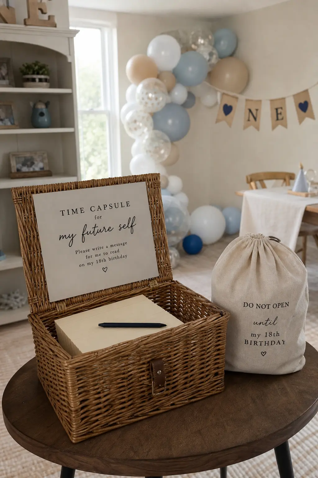 A Small Time Capsule Activity Where Guests Write a Note for His Future Self