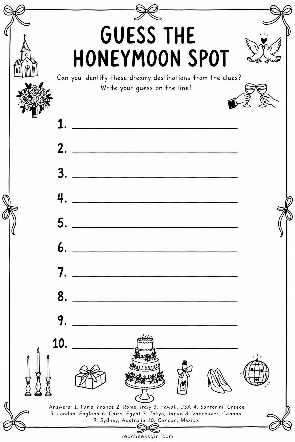 Guess the Honeymoon Spot printable