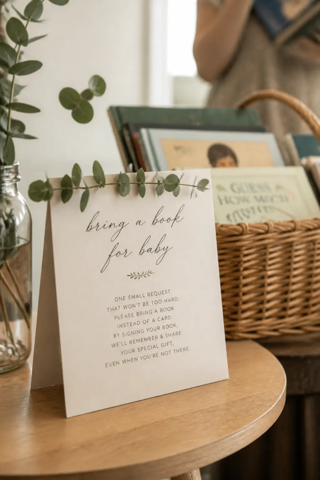 The Tent Card on the Table — A folded card tent propped in front of the crate is the smallest possible sign, and for a narrow table or a small flat it is often