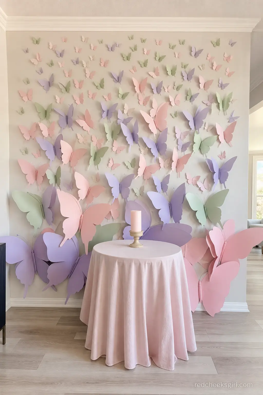 Oversized Paper Butterfly Backdrop Wall — This is the photo moment of the day, so it deserves a proper wall rather than a corner nobody notices. Butterfly baby