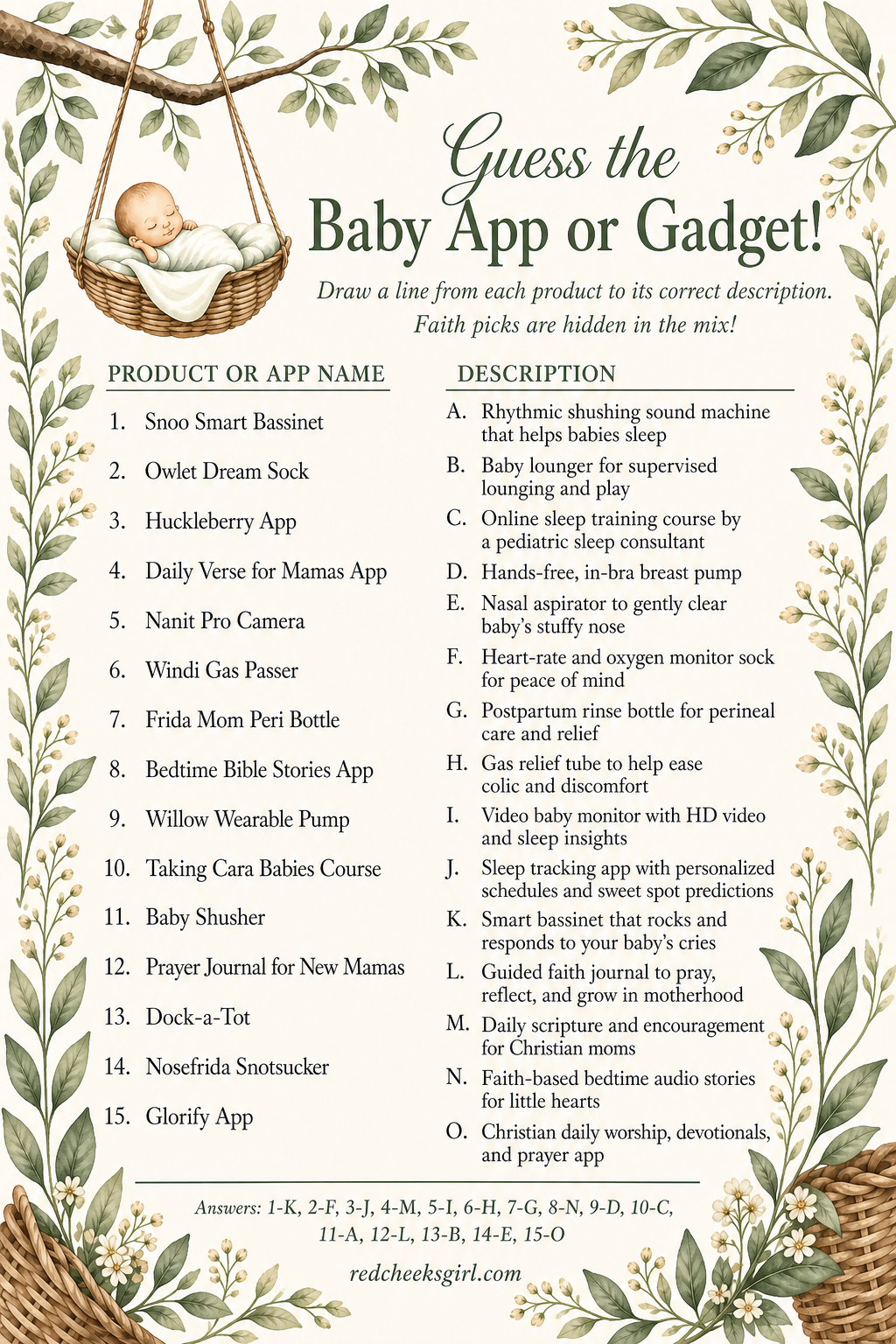 Guess the Baby App or Gadget printable