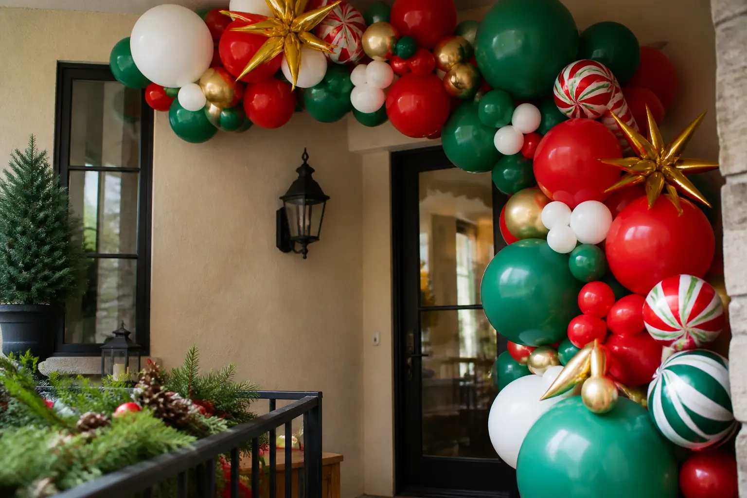 11 Christmas Balloon Arch Ideas for Rooms That Already Have a Tree