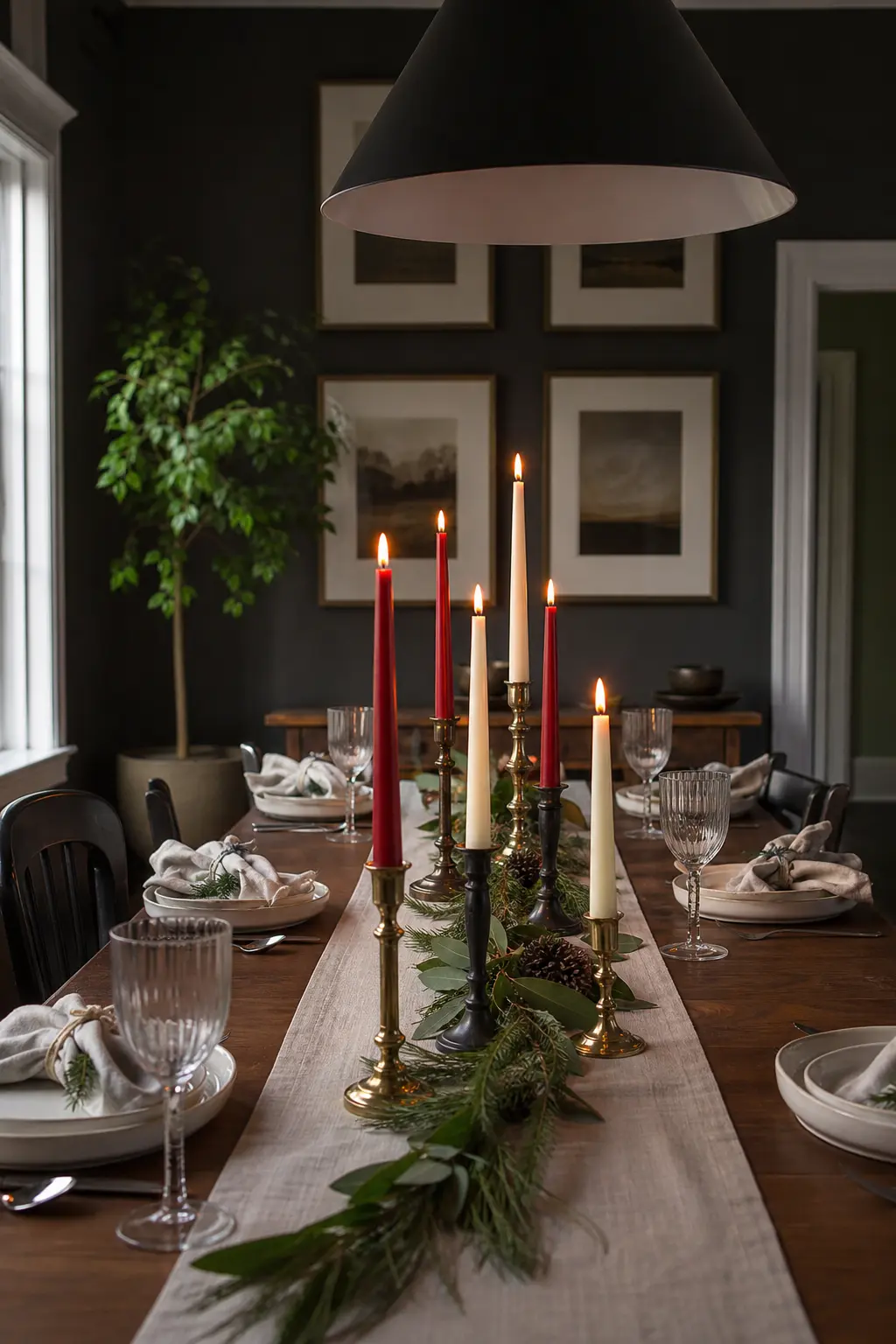 Candlesticks Down the Centre of a Table