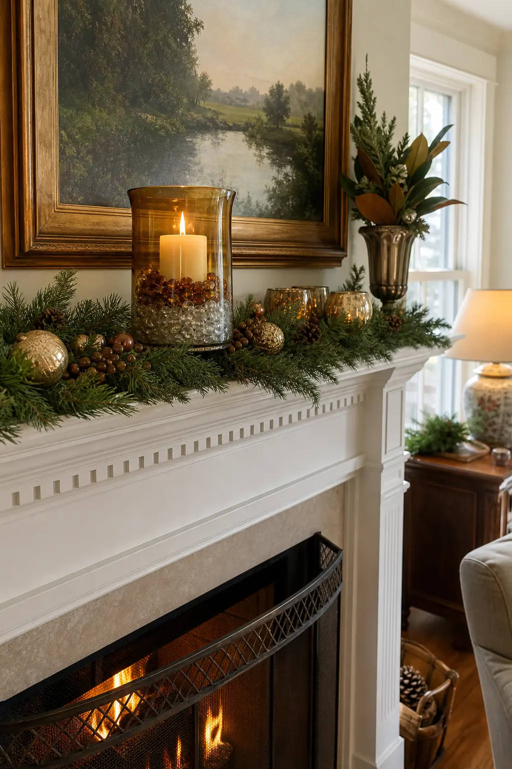 Greenery Swapped for Glass Beads Around a Flame