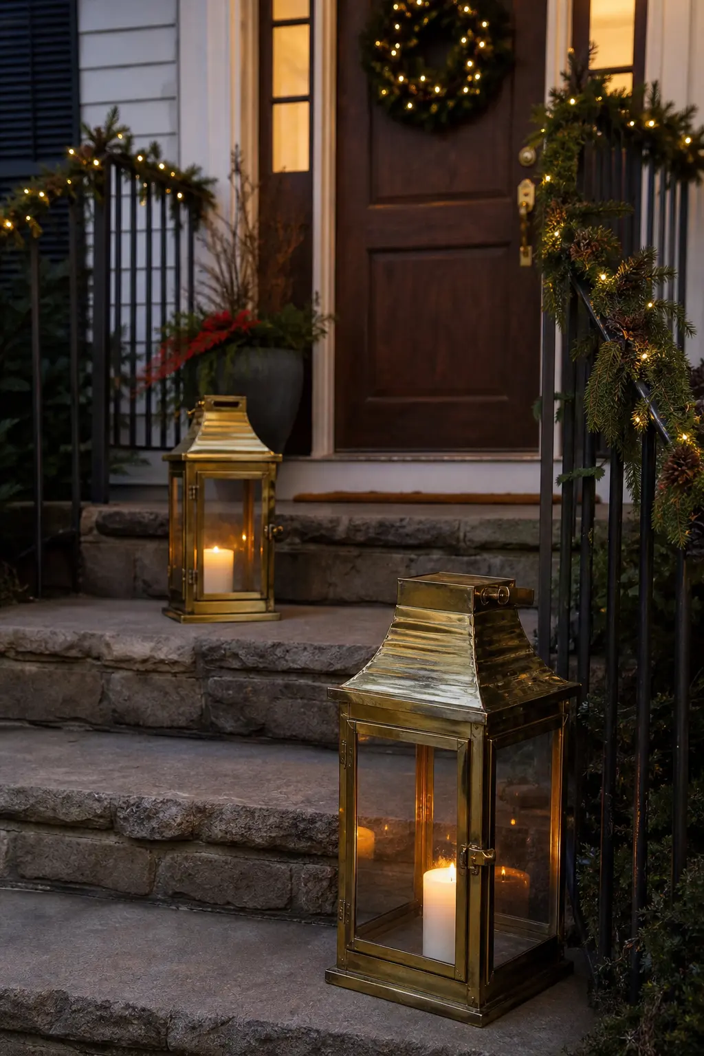Lanterns Closed at the Top on the Porch