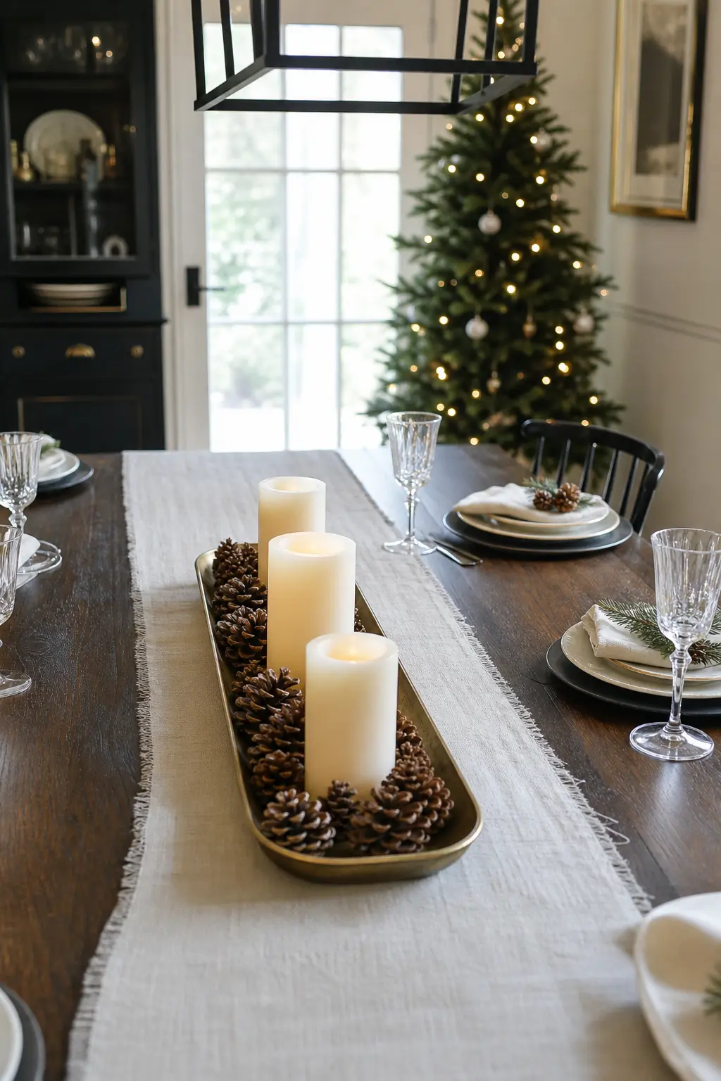 A Metal Tray Between the Flame and the Table Runner