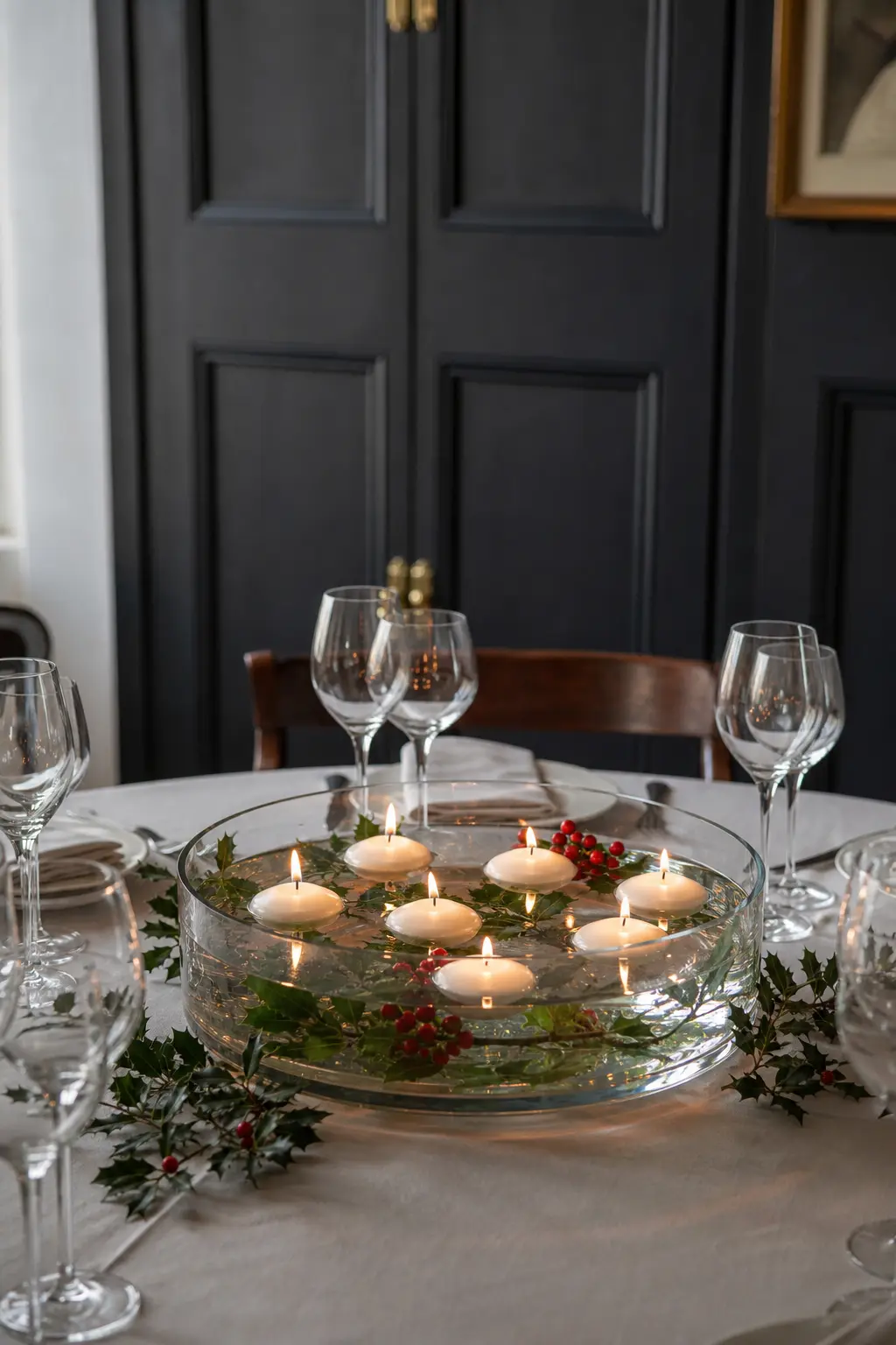 Floating Candles in a Wide Bowl
