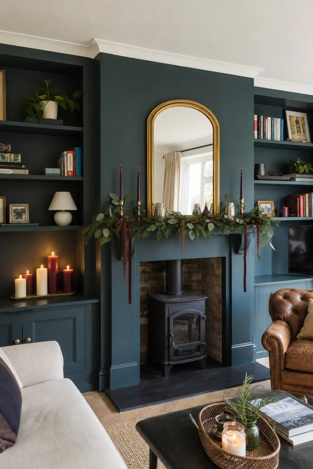 Pillars in a Fireplace Alcove