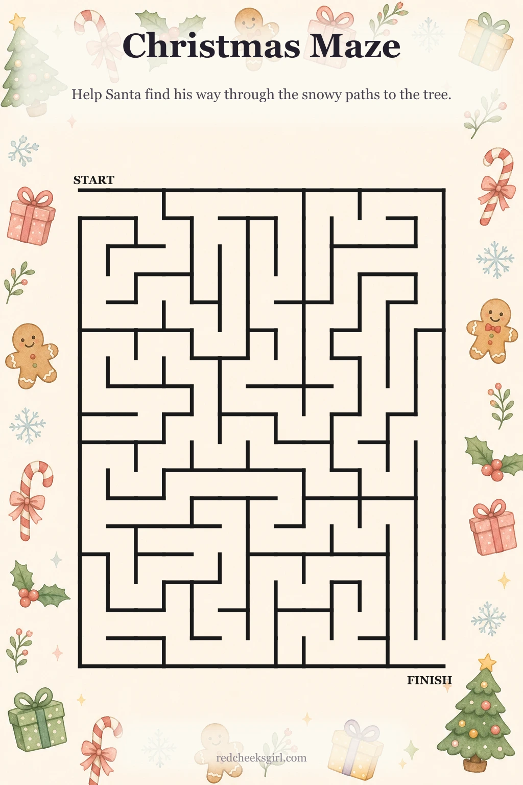Christmas Maze printable