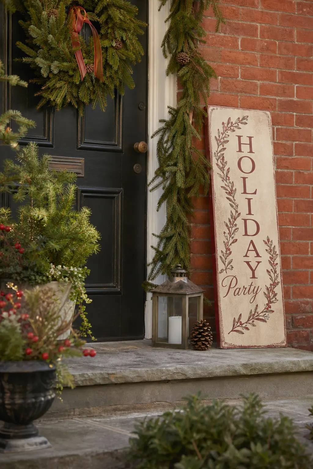 Painted Sign Leaning by the Step
