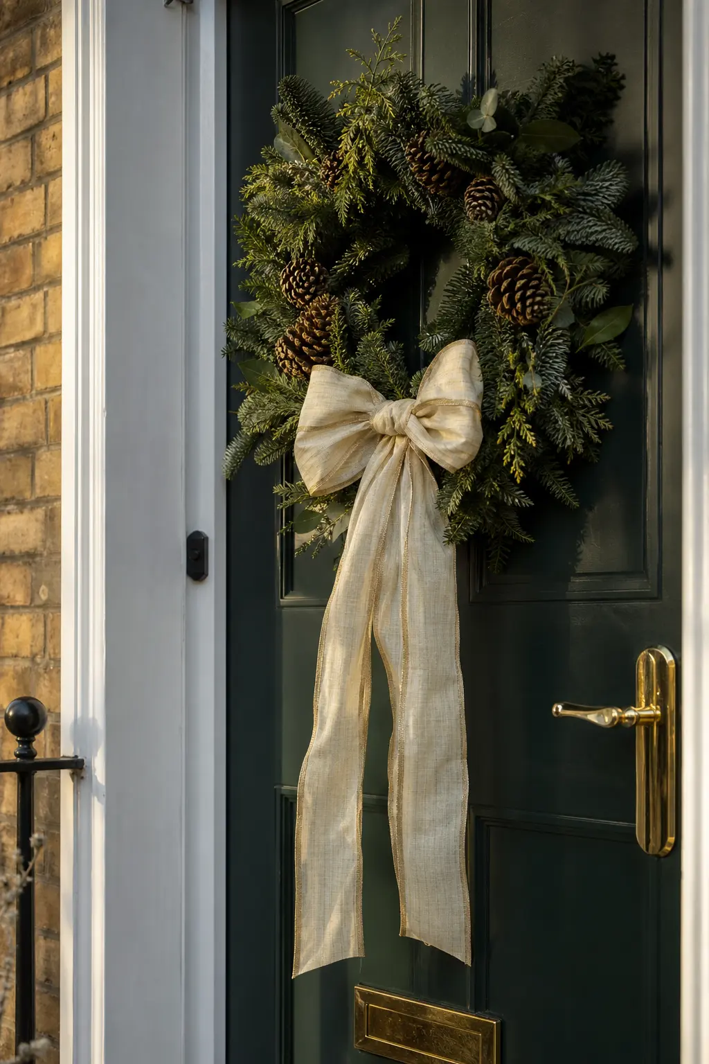 Ribbon Tail Hanging Below the Wreath