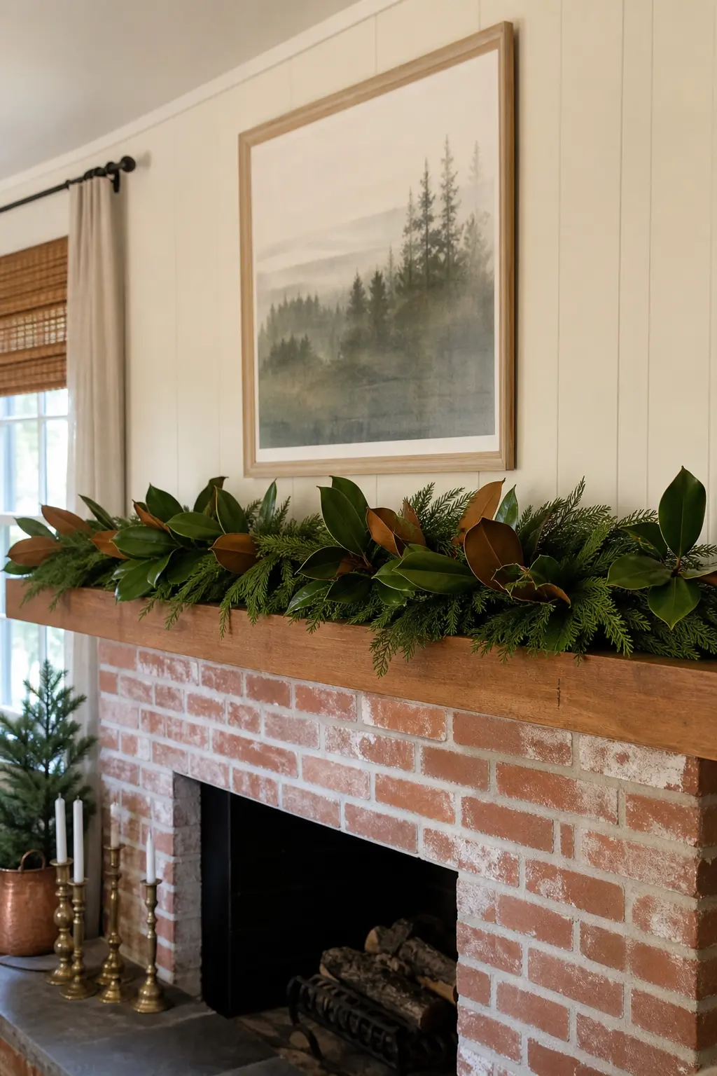 Magnolia and Cedar Boughs Layered
