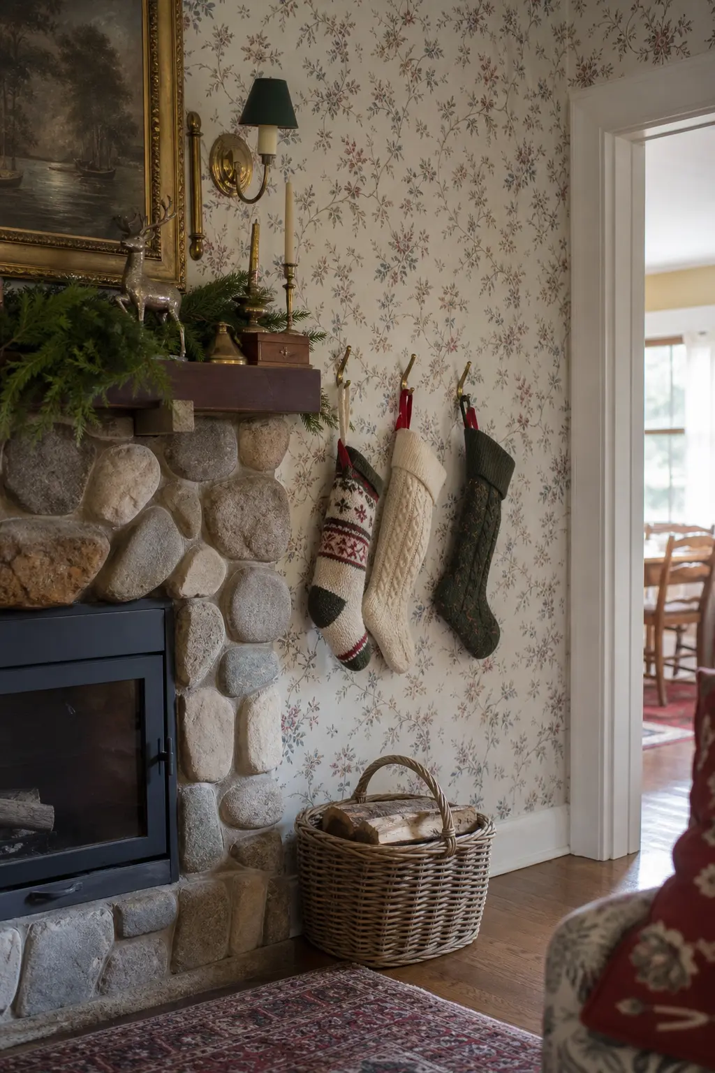 Stockings Hung on a Side Wall Hook