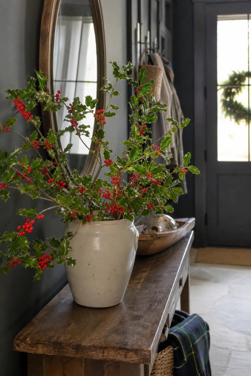 Berried Holly With Woody Stems