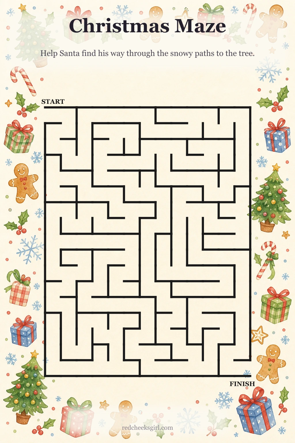 Christmas Maze printable