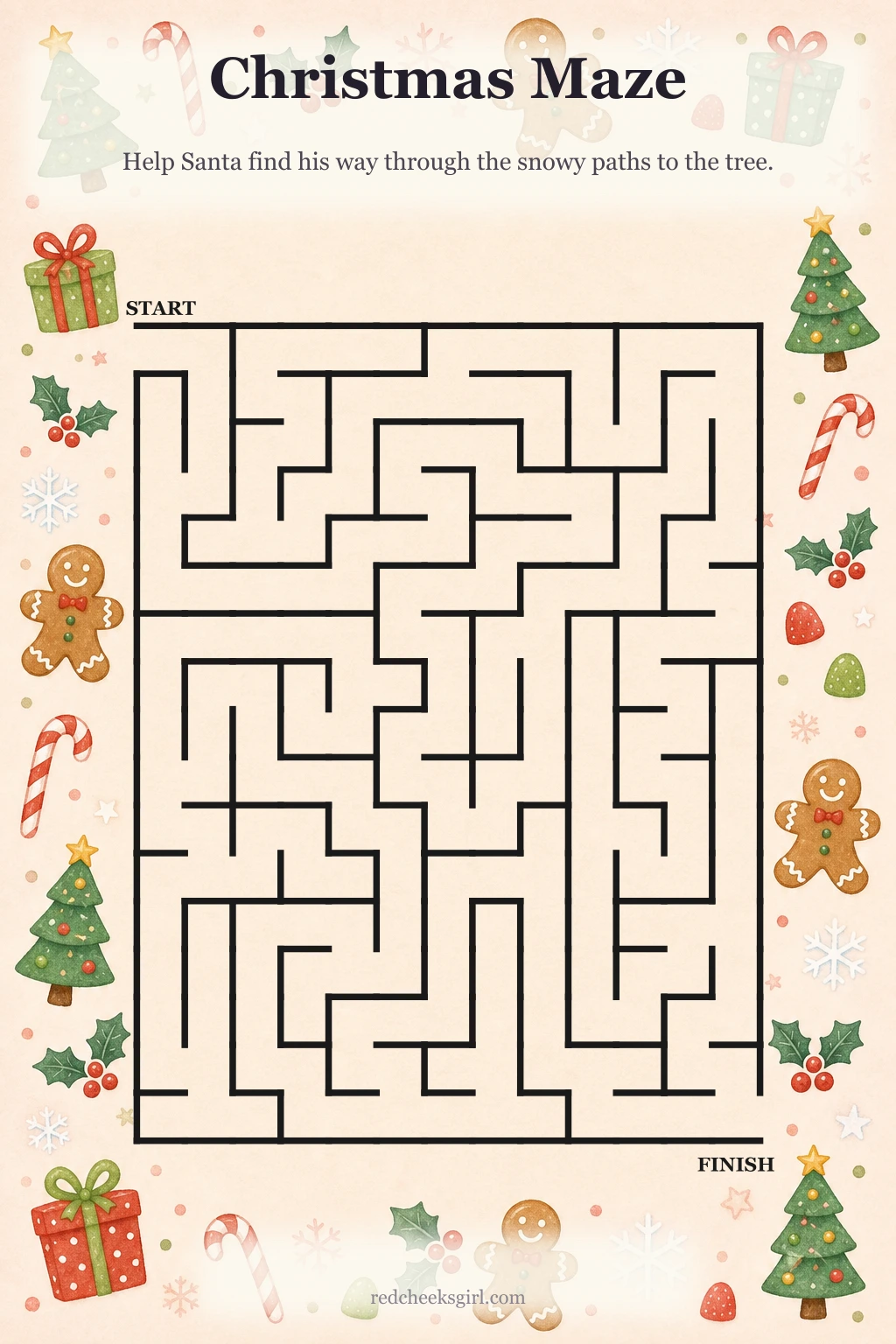 Christmas Maze printable