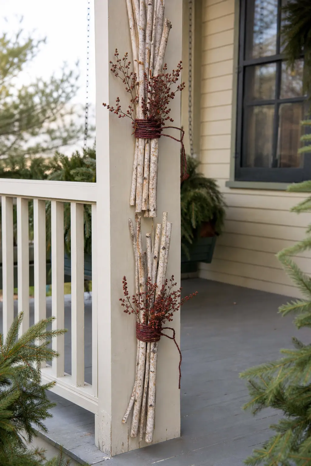 Branch Bundles Tied to a Post
