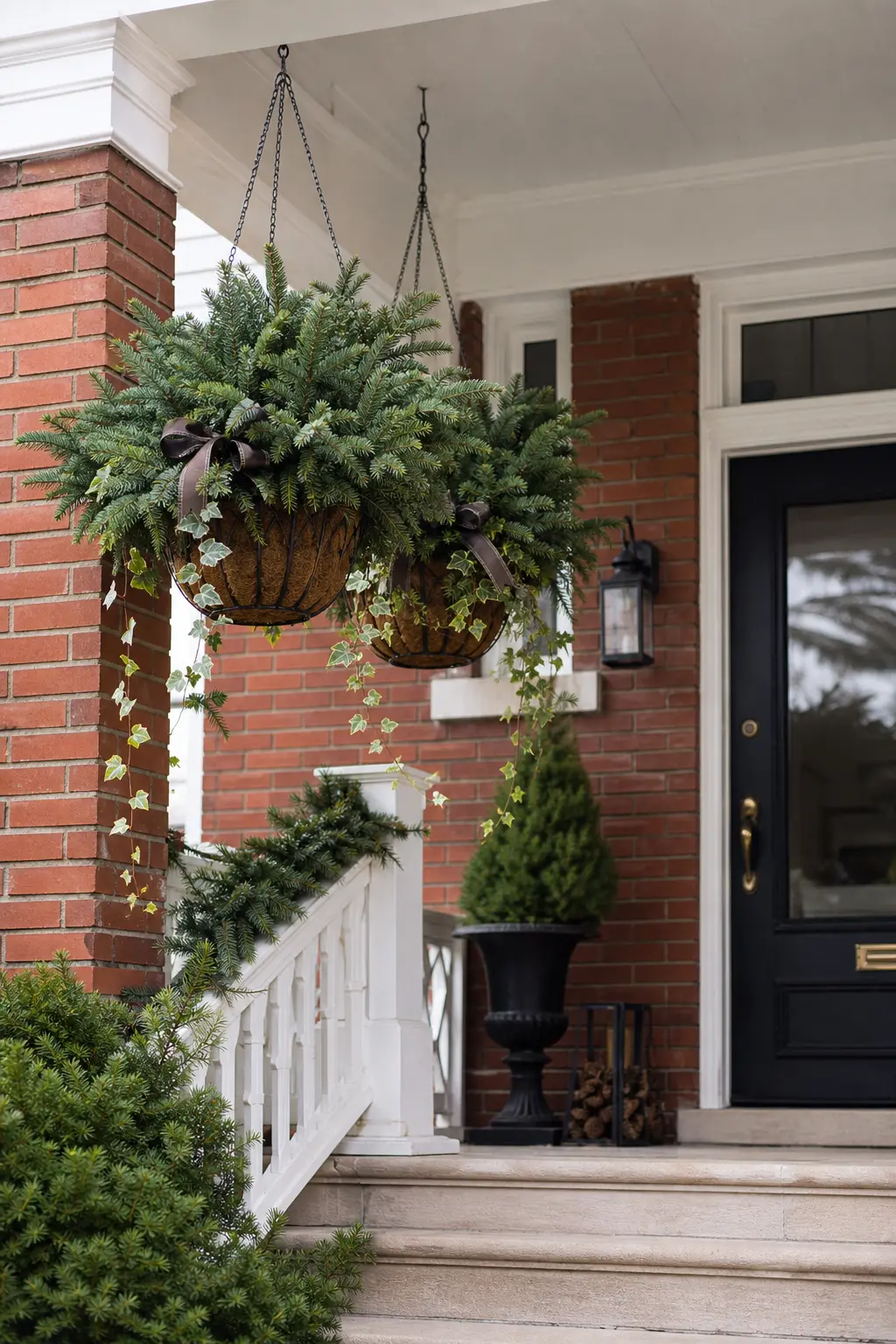 Hanging Baskets Replanted with Spruce