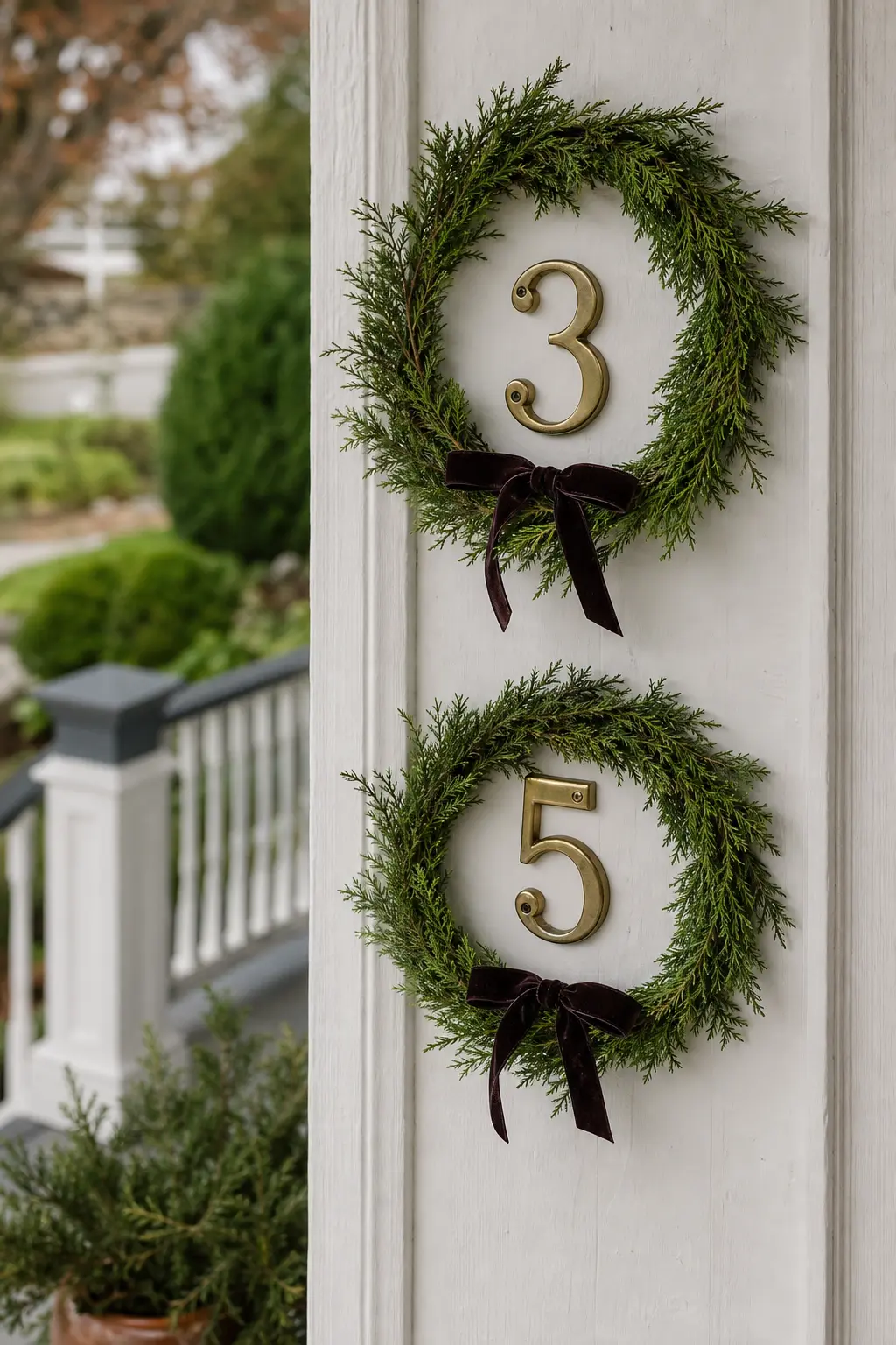 House Numbers Wreathed