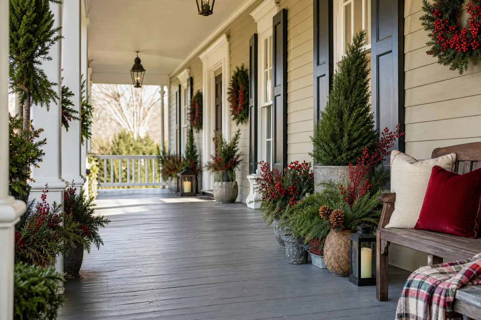 23 Christmas Porch Decorating Ideas for a Porch You Still Have to Walk Through