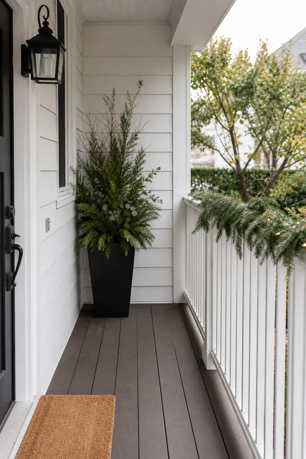 A Single Tall Planter at the Corner