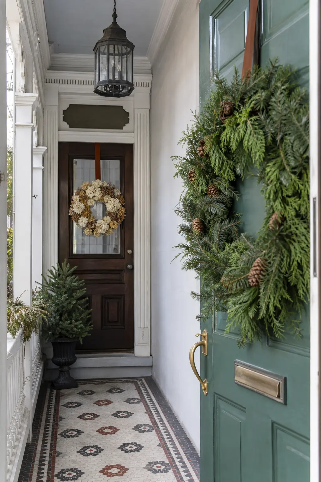 A Wreath on Each of Two Doors