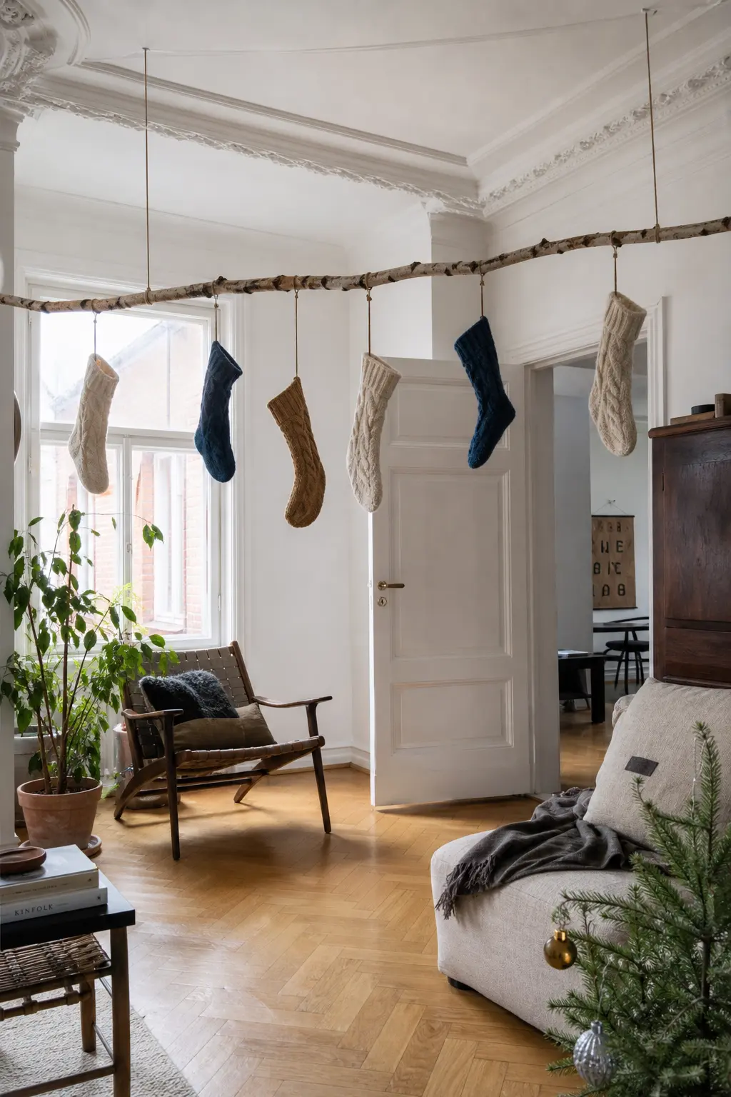 A Branch Suspended from the Ceiling