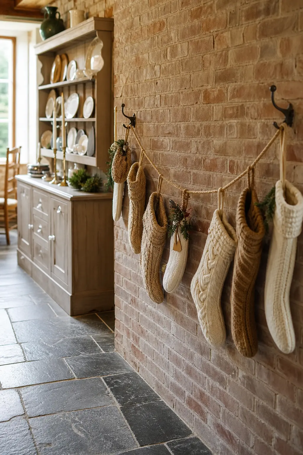 A Length of Rope Between Two Hooks