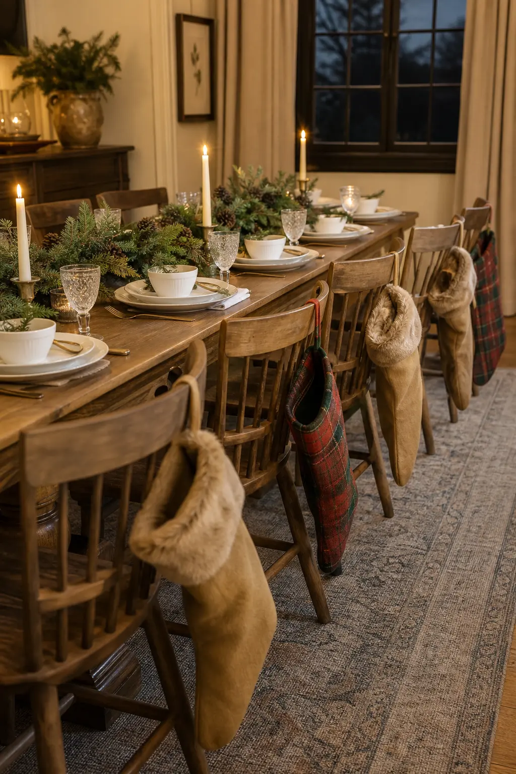 Stockings on the Back of Dining Chairs