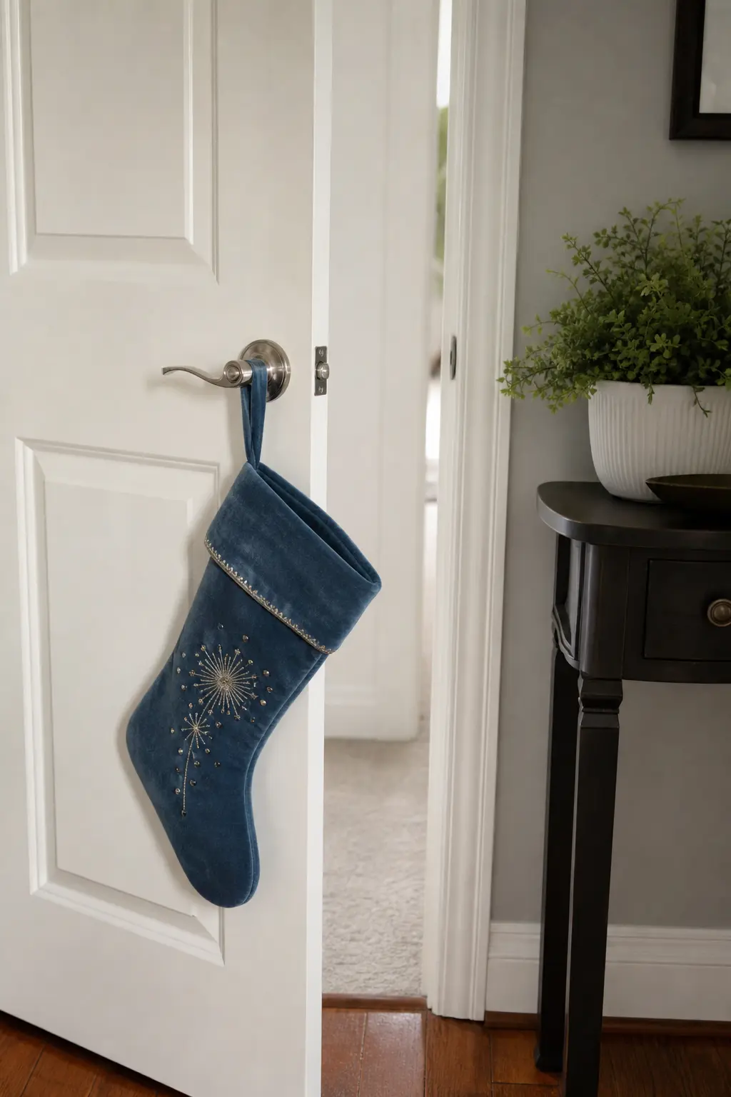 Stockings on the Bedroom Door Handle