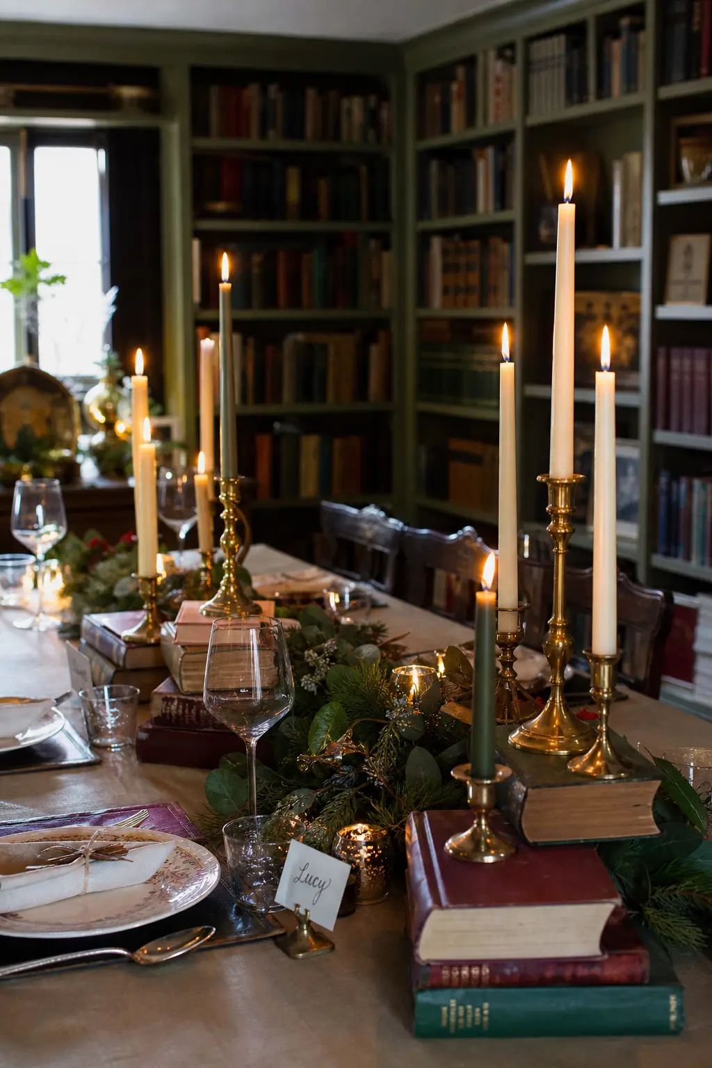 Candles Raised on Books at the Crowded End